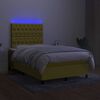 vidaXL Letto a Molle con Materasso e LED Verde 120x200cm in Tessuto