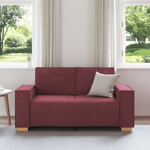 vidaXL Divano a 2 posti rosso vino 160x78x84 cm in tessuto