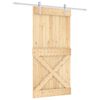 vidaXL Porta scorrevole Naturale e Bianco 100 x 210 cm