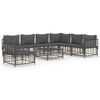 vidaXL Set Divani da Giardino 8 pz con Cuscini Antracite in Polyrattan