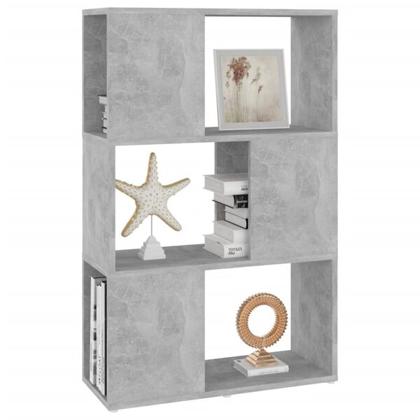vidaXL Libreria/Divisorio Grigio Cemento 60x24x94 cm in Truciolato