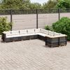 vidaXL Set Divani da Giardino 10pz con Cuscini in Polyrattan Nero
