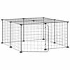 vidaXL Gabbia per Animali 12 Pannelli con Porta Nero 70x70x35 cm Acciaio