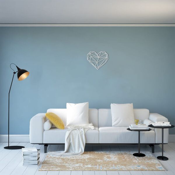Homemania Decorazione da Parete Cuore 47x40 cm in Acciaio Argento
