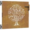 vidaXL Cancello da giardino 85x75 cm in acciaio Corten con design ad albero