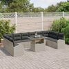 vidaXL Set Divano da Giardino 11 pcs Grigio chiaro Poly Rattan