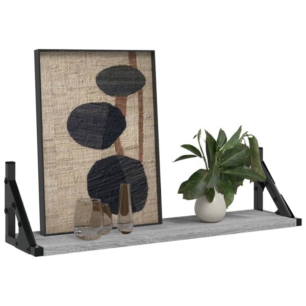 vidaXL Mensole da Parete 2pz Grigio Sonoma 60x15x15,5 cm