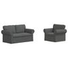 vidaXL Set di divani 2 pz Grigio scuro Tessuto