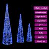 vidaXL Albero di Natale con 90 LED 3 pcs Blu 20 x 20 x 80 cm Acrilico