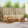 vidaXL Set divano sezionale 6 pcs Naturale Legno di Acacia Massello