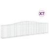 vidaXL Cesti Gabbioni ad Arco 7 pz 400x30x80/100 cm Ferro Zincato