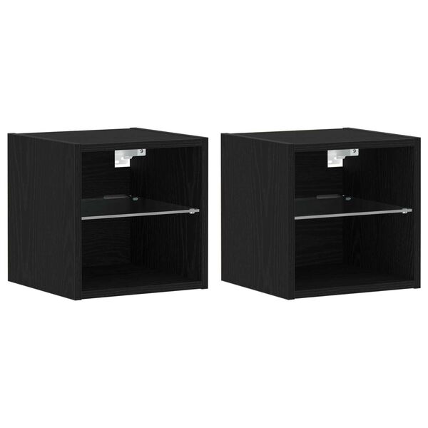 vidaXL Set mobile TV 2 pcs Nero 30 x 28,5 x 30 cm Legno multistrato