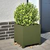 vidaXL Fioriere da Giardino 2 pz Verde Oliva 40x40x40 cm in Acciaio