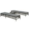 vidaXL Lettini Prendisole 2 pz con Tavolo in Polyrattan Grigio