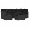 vidaXL Set Divano da Giardino 7 pz Nero Poly Rattan