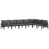 vidaXL Set Divano da Giardino 7 pz Nero Acciaio