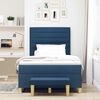 vidaXL Letto a molle con materasso Blu 120 x 190 cm Tessuto