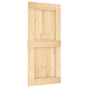 vidaXL Porta scorrevole NARVIK Naturale e Nero 95 x 210 cm (213,5 cm)