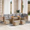 vidaXL Set Divano da Giardino con cuscino 10 pcs beige e grigio chiaro
