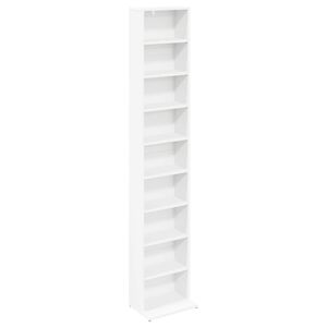 vidaXL Mobile per CD Bianco 33 x 23,5 x 175 cm Legno ingegnerizzato