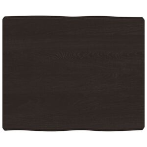 vidaXL Piano Tavolo Marrone Scuro 60x50x(2-6)cm in Rovere Non Trattato