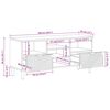 vidaXL Unit&agrave; TV Legno di Acacia Massello 100 x 33,5 x 46 cm