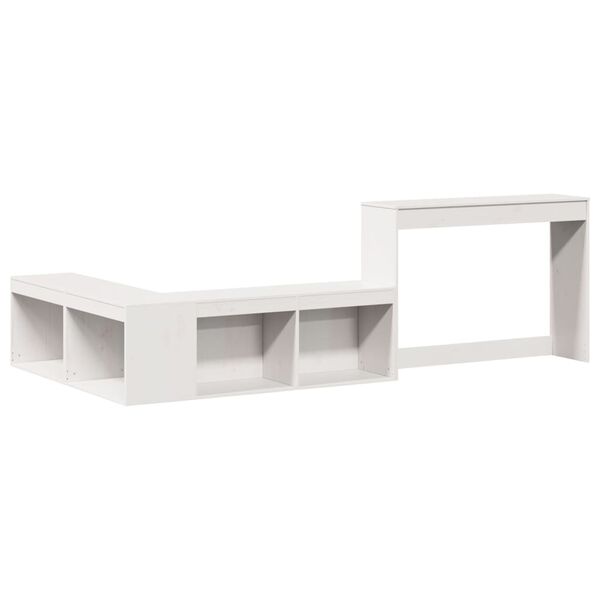 vidaXL Comodino con Scrivania Bianco 232x112x75 cm in Legno di Pino