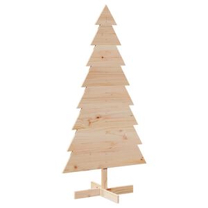 vidaXL Albero di Natale Decorativo in Legno 150 cm Legno Massello Pino