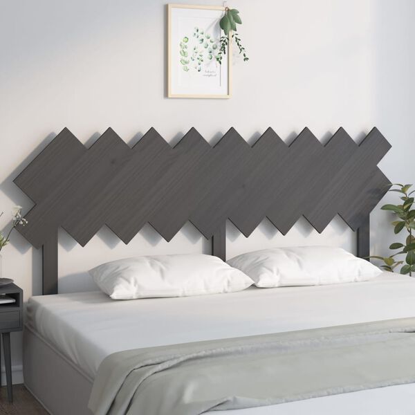 vidaXL Testiera per Letto Grigio178x3x80,5cm in Legno Massello di Pino