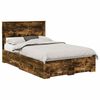 vidaXL Struttura del letto con cassetto Rovere fum&eacute; 120 x 190 cm