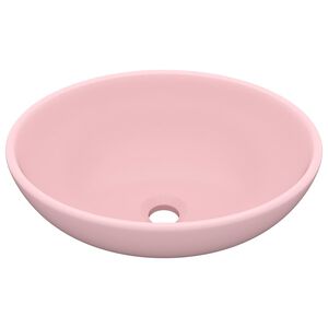 vidaXL Lavandino Lusso Ovale Rosa Opaco 40x33 cm in Ceramica