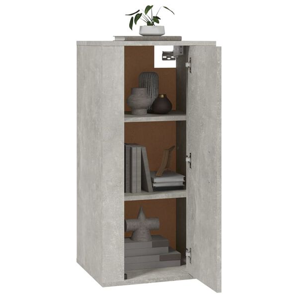 vidaXL Mobile Porta TV a Parete Grigio Cemento 40x34,5x80 cm