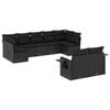 vidaXL Set Divani da Giardino 9 pz con Cuscini Nero in Polyrattan