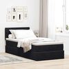 vidaXL Struttura Letto Pouf con Materasso Nero 90x200 cm in Velluto