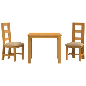 vidaXL Set da pranzo 3 pz Beige Legno di Quercia Massello
