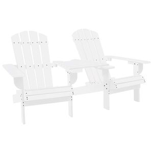 vidaXL Sedie da Giardino Adirondack con Tavolino in Legno Abete Bianco