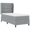 vidaXL Letto a molle con materasso Grigio chiaro 90 x 190 cm Tessuto