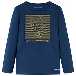 Maglietta da Bambino a Maniche Lunghe Blu Marino 92