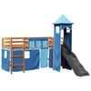 vidaXL Letto a Soppalco con Torre Bambini Blu 80x200cm Massello Pino