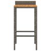 vidaXL Sgabelli da Bar 4pz Grigi Polyrattan e Legno Massello di Acacia
