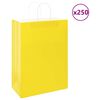 vidaXL Sacchetti di Carta 250 pz con Manici Gialli 32x17x44 cm