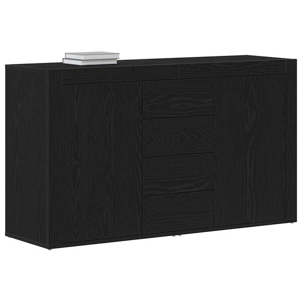 vidaXL Credenza Rovere Nero 120 x 36 x 69 cm Legno multistrato