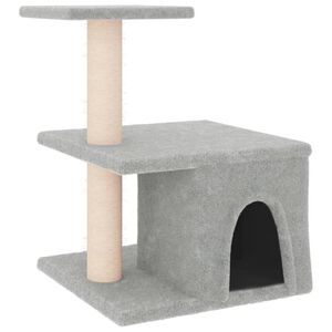 vidaXL Albero per Gatti con Tiragraffi in Sisal Grigio Chiaro 48 cm