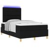 vidaXL Letto a Sorgente LED con materasso Nero 120 x 200 cm Tessuto