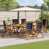 vidaXL Set Pranzo da Giardino 7pz Legno Massello di Acacia e Textilene