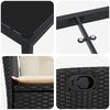 vidaXL Set da Pranzo per Giardino con cuscino 3 pcs Nero polyrattan