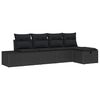vidaXL Set Divano da Giardino 5 pz Nero polyrattan