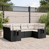vidaXL Set Divano da Giardino 6 pz con Cuscini Nero in Polyrattan