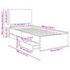 vidaXL Struttura del letto con cassetto Rovere Sonoma 75 x 190 cm