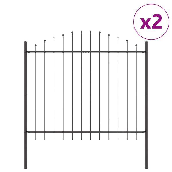 vidaXL Recinzione per Giardino 2 pcs Grigio 170 x 165 cm